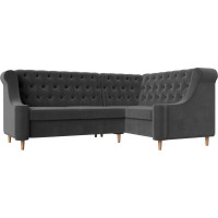 Угловой диван Лига диванов Бронкс угол правый полностью велюр серый 110366