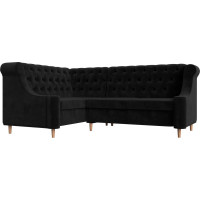 Угловой диван Лига диванов Бронкс угол левый полностью велюр черный 110368L