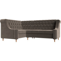 Угловой диван Лига диванов Бронкс угол левый полностью велюр коричневый 110365L