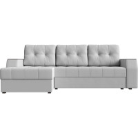 Угловой диван Лига диванов Эмир БС левый полностью экокожа белая 28403L