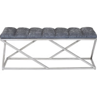 Банкетка GreenWeen ZUMA каркас нержавеющая сталь, сидение шенилл цвет Steel Grey, Bulon, 1100x400x450 GW-ZUMA-NER-SGREY-110-BL