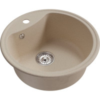 Мойкa MIXLINE ml-gm09 круглая, бежевая (328), 510 мм, глубина чаши 190 мм new 551800