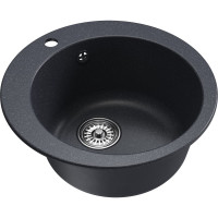 Мойкa MIXLINE ml-gm13 круглая, антрацит (343), 495 мм, глубина чаши 200 мм new 551897