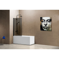 Душевая шторка на ванну VINCEA 800x1400, черный, стекло тонированное VSB-11800CGB