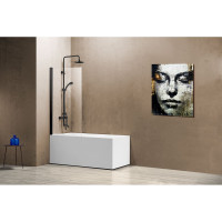 Душевая шторка на ванну VINCEA 800x1400, черный, стекло прозрачное VSB-11800CLB