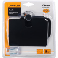 Бумагодержатель FIXSEN "comfort black" с крышкой, черный fx- 86010