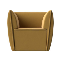 Кресло Лига диванов Бергамо полностью микровельвет желтый 112002