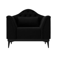 Кресло Лига диванов Флорида полностью микровельвет черный 112309
