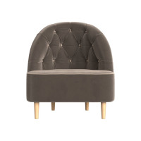 Кресло Лига диванов Амиса основа велюр коричневый, кант велюр бежевый 110042