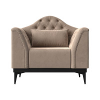 Кресло Лига диванов Флорида полностью велюр бежевый 112277