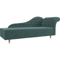 Кушетка Лига диванов Камерон правый полностью Велюр бирюзовый 110091