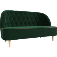 Кушетка Лига диванов Амиса полностью велюр зеленый, кант велюр коричневый 109830