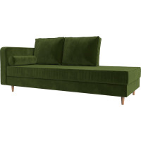 Кушетка Лига диванов Прайм левый полностью микровельвет зеленый 100881L