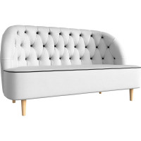 Кушетка Лига диванов Амиса полностью экокожа белая, кант экокожа чрная 109848