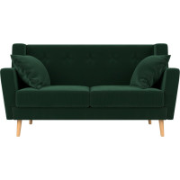 Прямой диван Лига диванов Брайтон 2 полностью велюр зеленый 108917