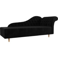 Кушетка Лига диванов Камерон правый полностью велюр черный 110097