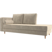 Кушетка Лига диванов Прайм левый полностью микровельвет бежевый 100880L