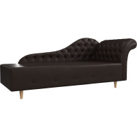 Кушетка Лига диванов Камерон правый полностью экокожа коричневая 110112