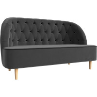 Кушетка Лига диванов Амиса полностью велюр серый, кант велюр черный 109832