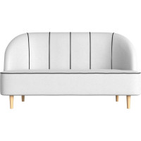 Кушетка Лига диванов Фелини полностью экокожа белая, кант экокожа чрная 109874