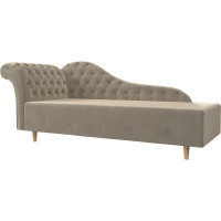 Кушетка Лига диванов Камерон левый полностью микровельвет бежевый 110098L