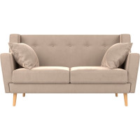 Прямой диван Лига диванов Брайтон 2 полностью велюр бежевый 108914