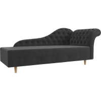 Кушетка Лига диванов Камерон правый полностью велюр серый 110095