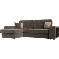 Угловой диван Лига диванов Брюссель левый полностью велюр коричневый 110651L