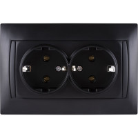 Двойная розетка TDM ELECTRIC Лама 2П+З 16А 250В графит SQ1815-0625