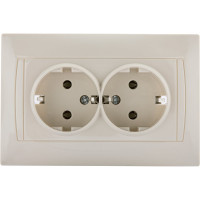 Двойная розетка TDM ELECTRIC Лама 2П+З 16А 250В слоновая кость SQ1815-0125