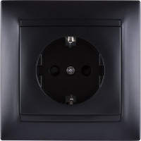 Розетка TDM ELECTRIC Лама 2П+З 16А 250В графит SQ1815-0623