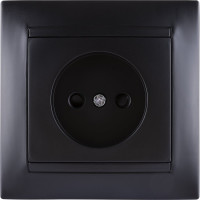Розетка TDM ELECTRIC Лама 2П 10А 250В с защитными шторками, графит SQ1815-0610