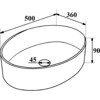 Умывальник мебельный Runo Овал 50 (OVALE 50) 00-00001359