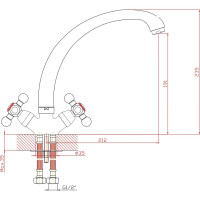 Смеситель для кухни ARCO DA VELLA маховик крест, металл, белый А4515WT 04884