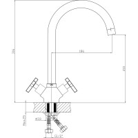 Смеситель для кухни ARCO DA VELLA маховик крест, металл, с гайкой А4518(1) 14074