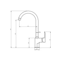 Смеситель для кухни ARCO DA VELLA 35 мм, ручка боковая А4065 12211