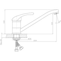 Смеситель для кухни ARCO DA VELLA 40 мм, с гайкой А41(1)02 04871