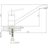 Смеситель для кухни ARCO DA VELLA 40 мм А4123 07409