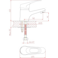 Смеситель для умывальника ARCO DA VELLA 35 мм А1004 06449