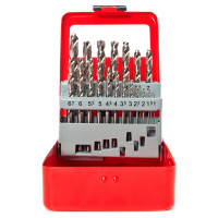 Набор сверл по металлу 19 шт HSS-G, 1-10 мм (501042) REDVERG 6680976