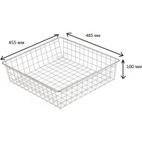 Выдвижная корзина GTV 50II (455x485x100), в модуль 500 мм, белая, без направляющих KO-SR100-50-10