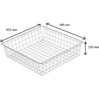 Выдвижная корзина GTV 50III (455x485x150), в модуль 500 мм, белая, без направляющих KO-SR150-50-10