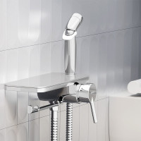 Смеситель монтируемый в стену Damixa Jupiter с гиг. душем и полкой, хром 773500001