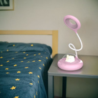 Аккумуляторный настольный светильник-ночник ФОТОН КОСМИЧЕСКИЙ КОТ, розовый 25073