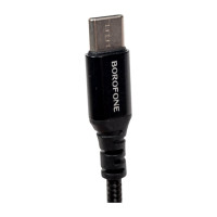 USB кабель Borofone bx54 ultra bright type-c, 1м, 3a, нейлон (черный) 0L-00050537