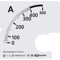 Шкала TDM ELECTRIC ш72 400/5а-1.5, для а72 х/5а SQ1102-2060