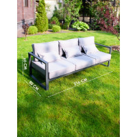 Диван с двумя подлокотниками Callisto mobili Лагуна 3-х местный, серый М401.1Е10