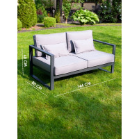 Диван с двумя подлокотниками Callisto mobili Лагуна 2-х местный, серый М401.3Е10