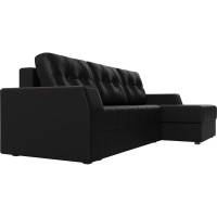 Угловой диван Лига диванов Эмир БС правый полностью экокожа черная 28404