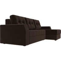 Угловой диван Лига диванов Эмир БС правый полностью микровельвет коричневый 28406